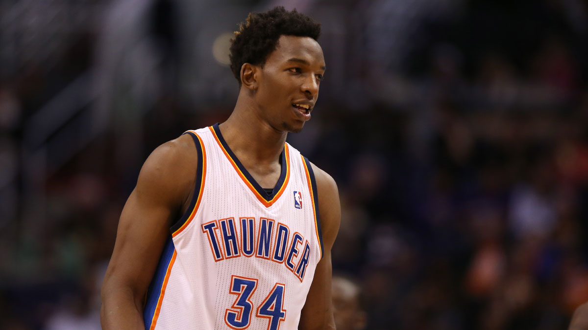 Oklahoma City Thunder center Hasheem Thabeet against the Phoenix Suns at the US Airways Center.
