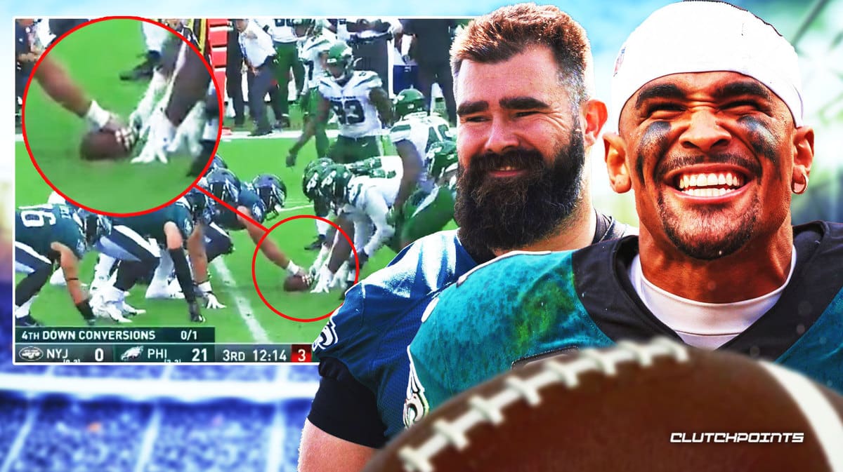 Jason Kelce Eagles Jalen Hurts QB sneak