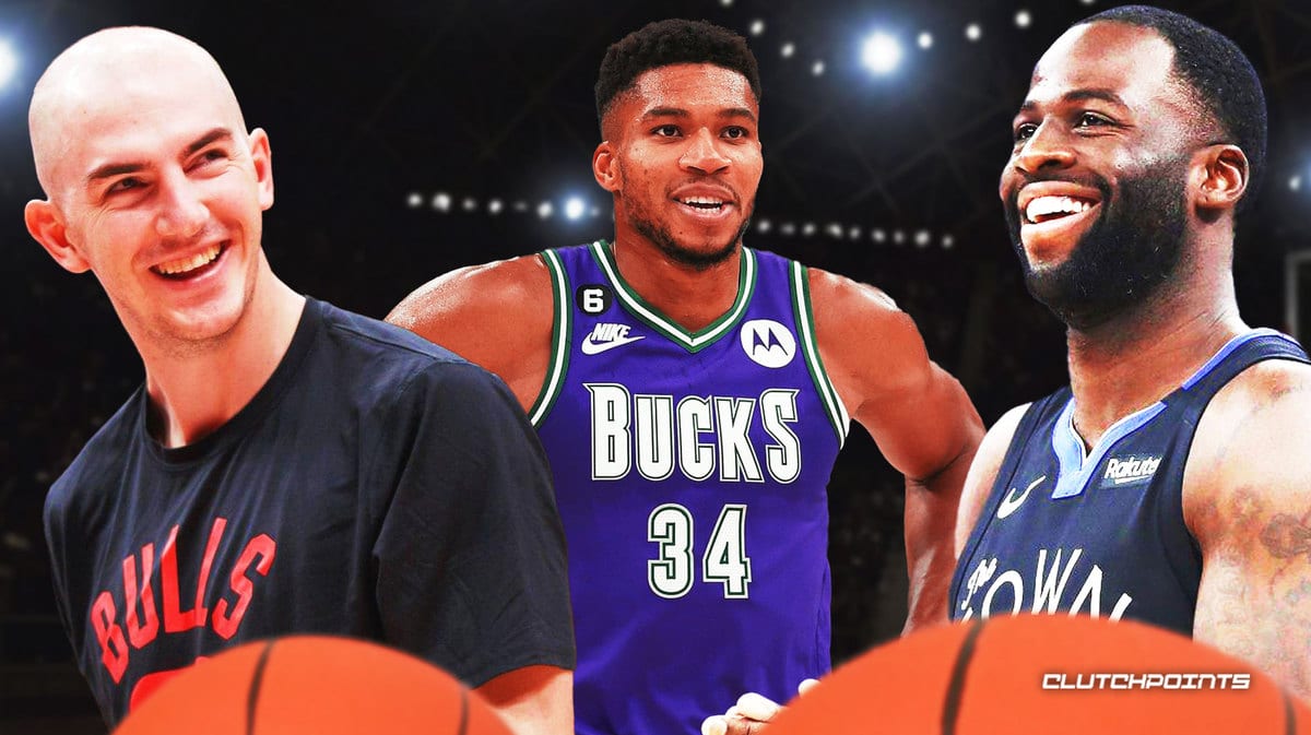 Giannis Antetokounmpo, Alex Caruso, Draymond Green, Bucks, double-double