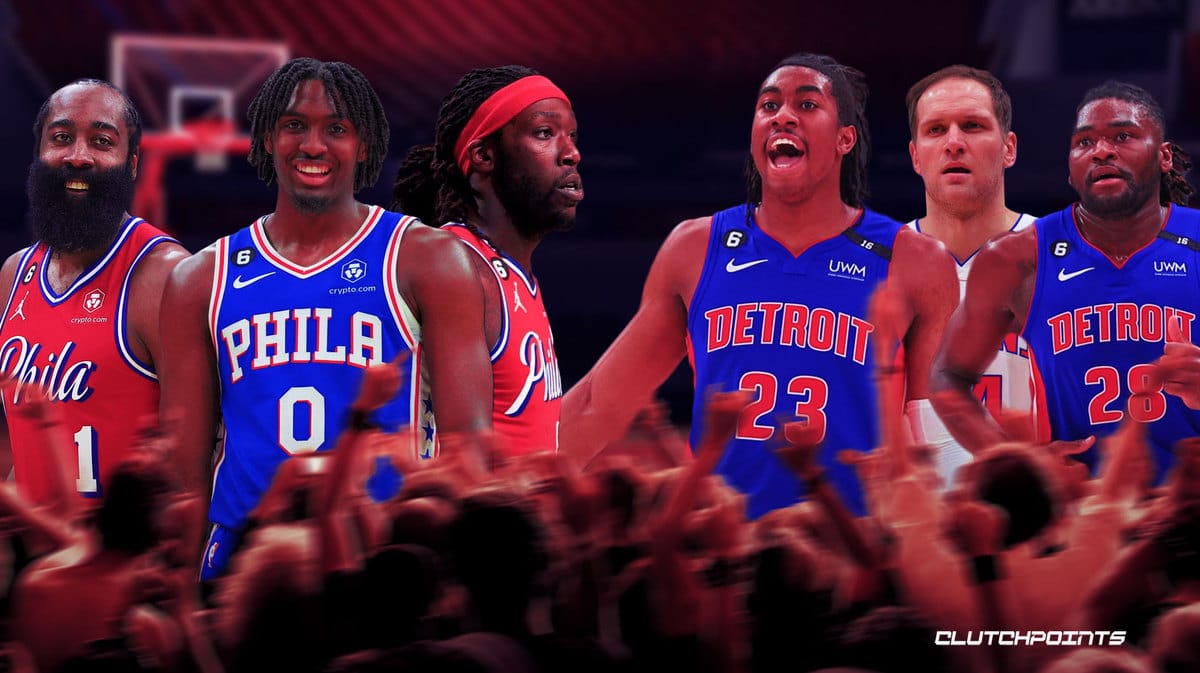 Sixers, Pistons, James Harden, Tyrese Maxey, Montrezl Harrell, Jaden Ivey, Bojan Bogdanovic, Isaiah Stewart