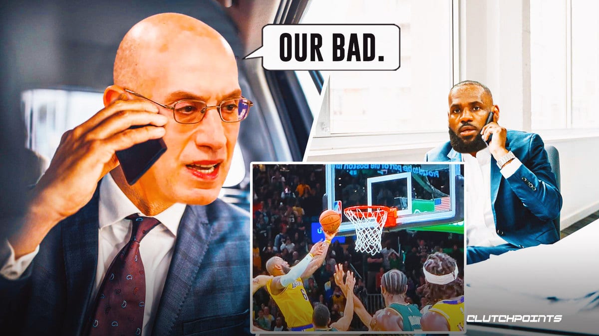 lebron james adam silver lakers celtics