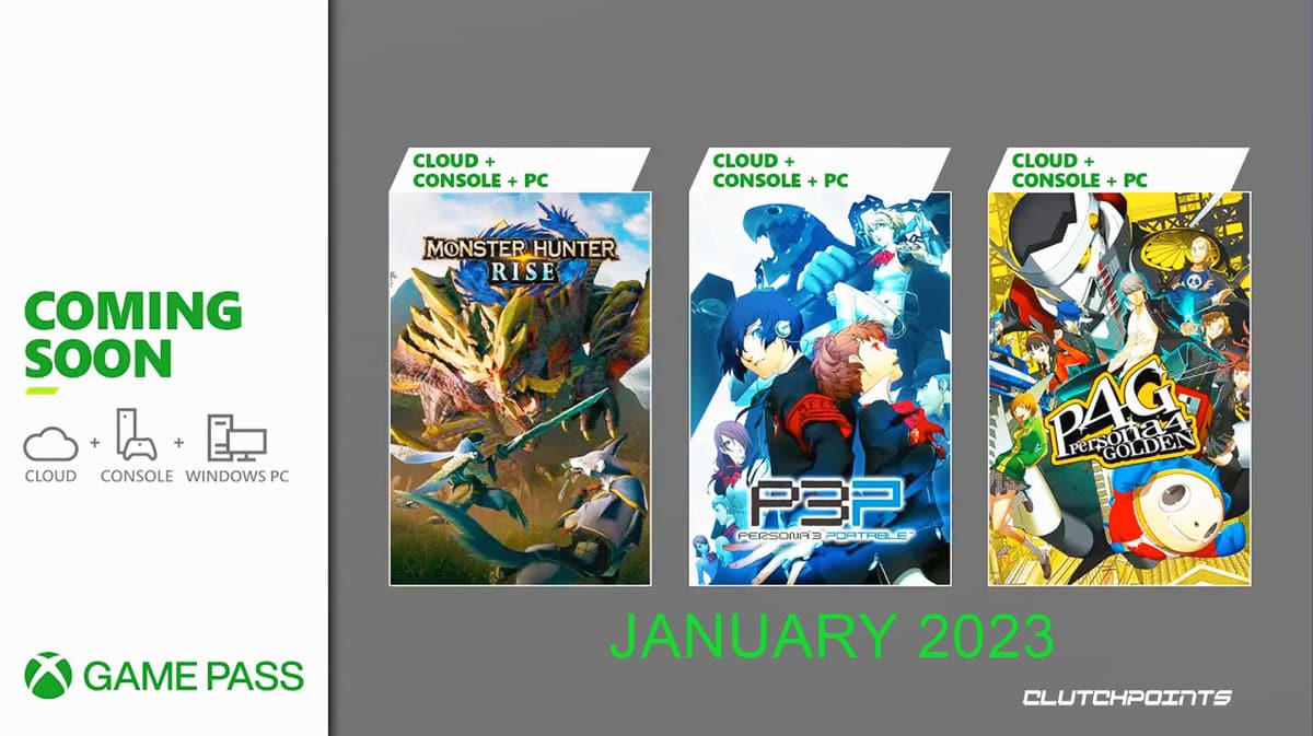 xbox game pass january 2023, xbox game pass january, xbox game pass, xbox game pass persona, game pass monster hunter