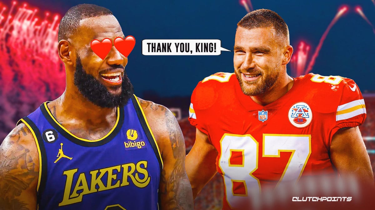 LeBron James, Travis Kelce, Kansas City Chiefs, Super Bowl, Philadelphia Eagles