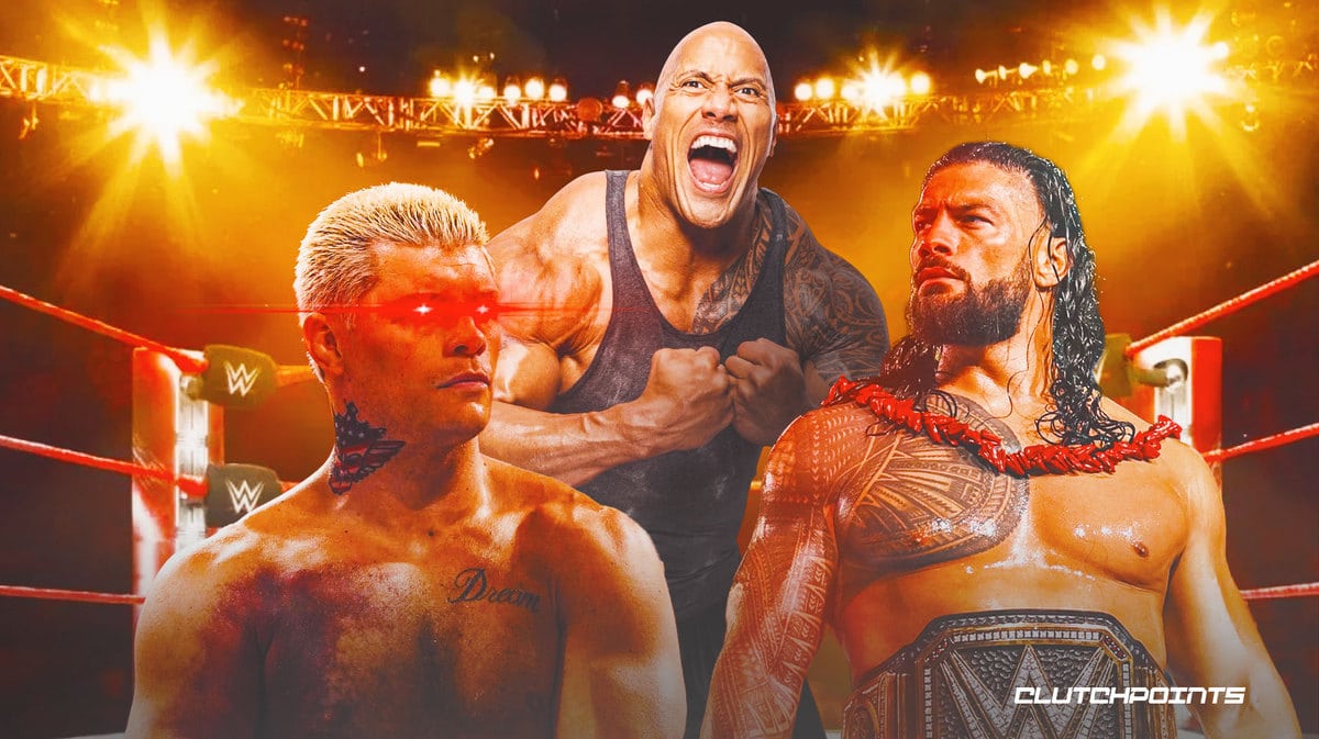 Cody Rhodes, Roman Reigns, The Rock, Royal Rumble