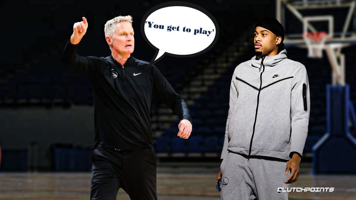 Steve Kerr, Moses Moody, Kevon Looney, Golden State Warriors