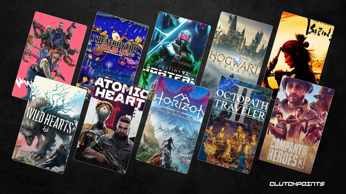 Top 10 New Games of February 2023 Wanted: Dead Theatherhythm Final Bar Line Destiny 2: Lightfall Hogwarts Legacy Like A Dragon: Ishin! Wild Hearts Atomic Heart Horizon Call of the Mountain Octopath Traveler II Company of Heroes 3