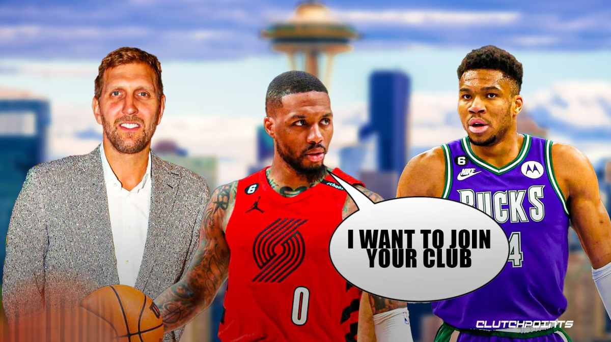 Damian Lillard, Giannis Antetokounmpo, Dirk Nowitzki, Trail Blazers