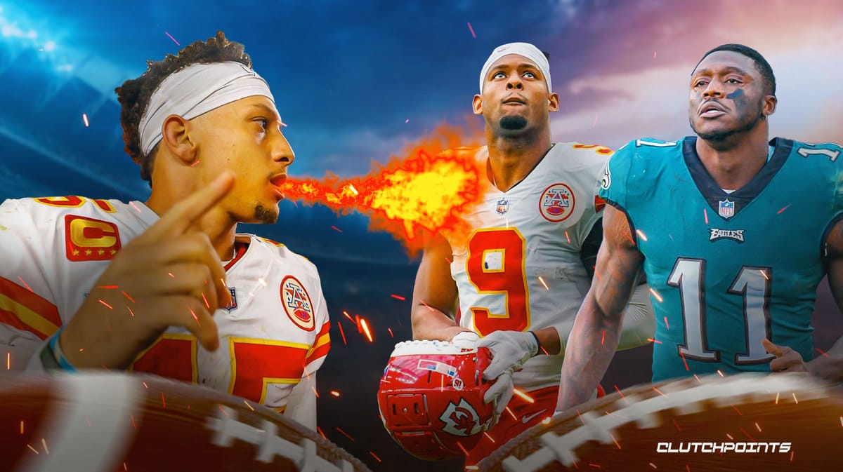 Patrick Mahomes, A.J. Brown, JuJu Smith-Schuster, Kansas City Chiefs, Philadelphia Eagles