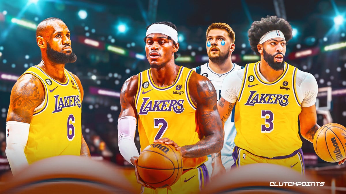 lakers jarred vanderbilt lebron james anthony davis luka doncic mavs
