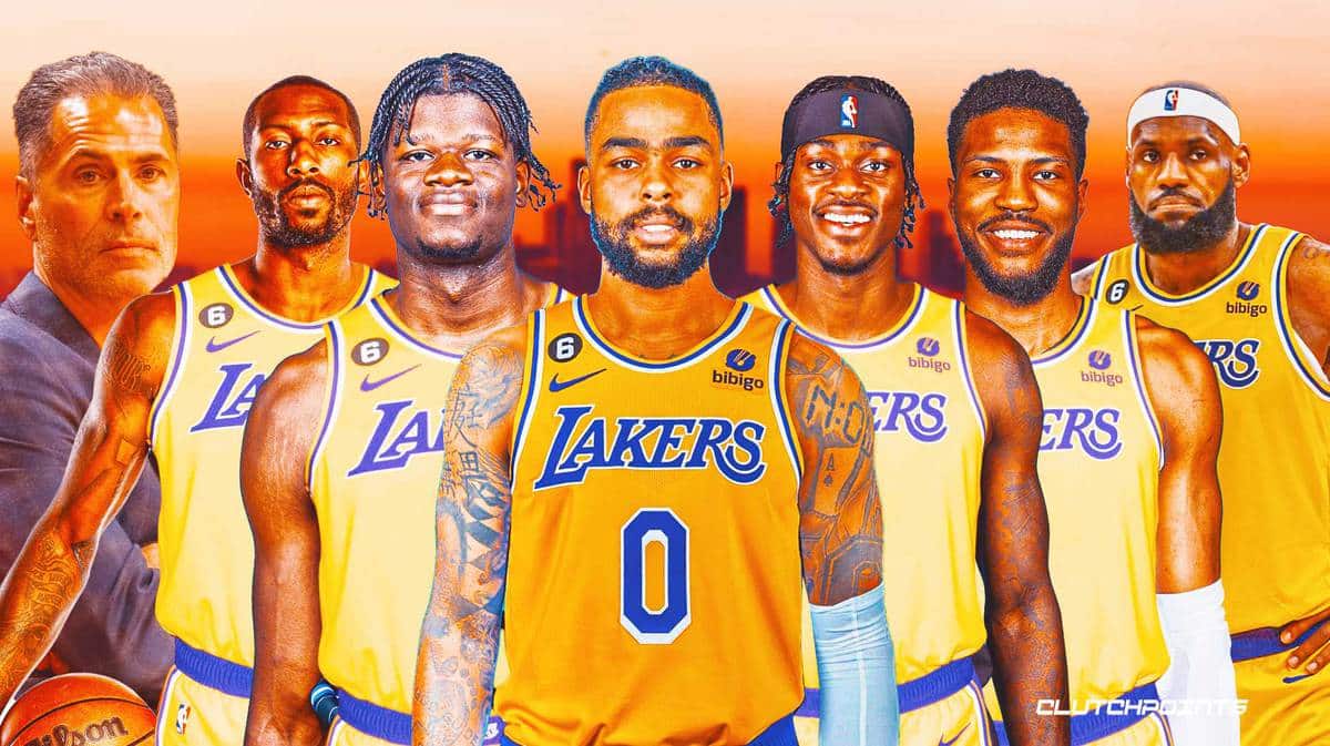 lakers lebron james d'angelo russell malik beasley jarred vanderbilt devon reed mo bamba