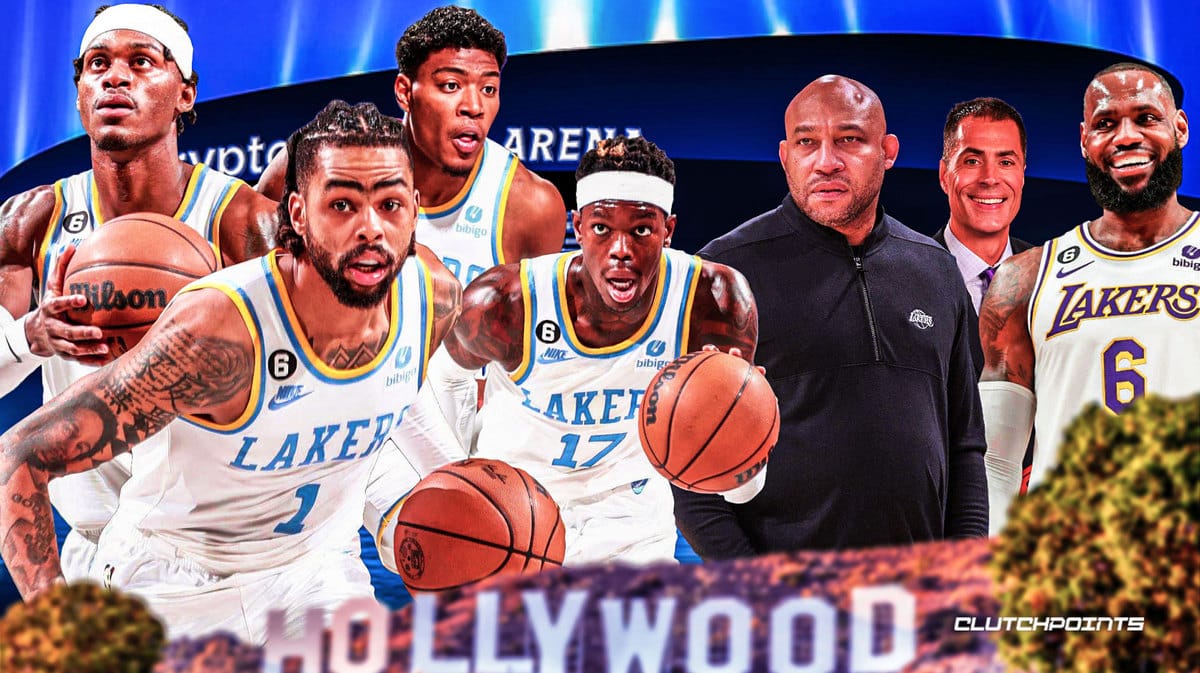 lakers lebron james jarred vanderbilt dangelo russell dennis schroder rui hachimura