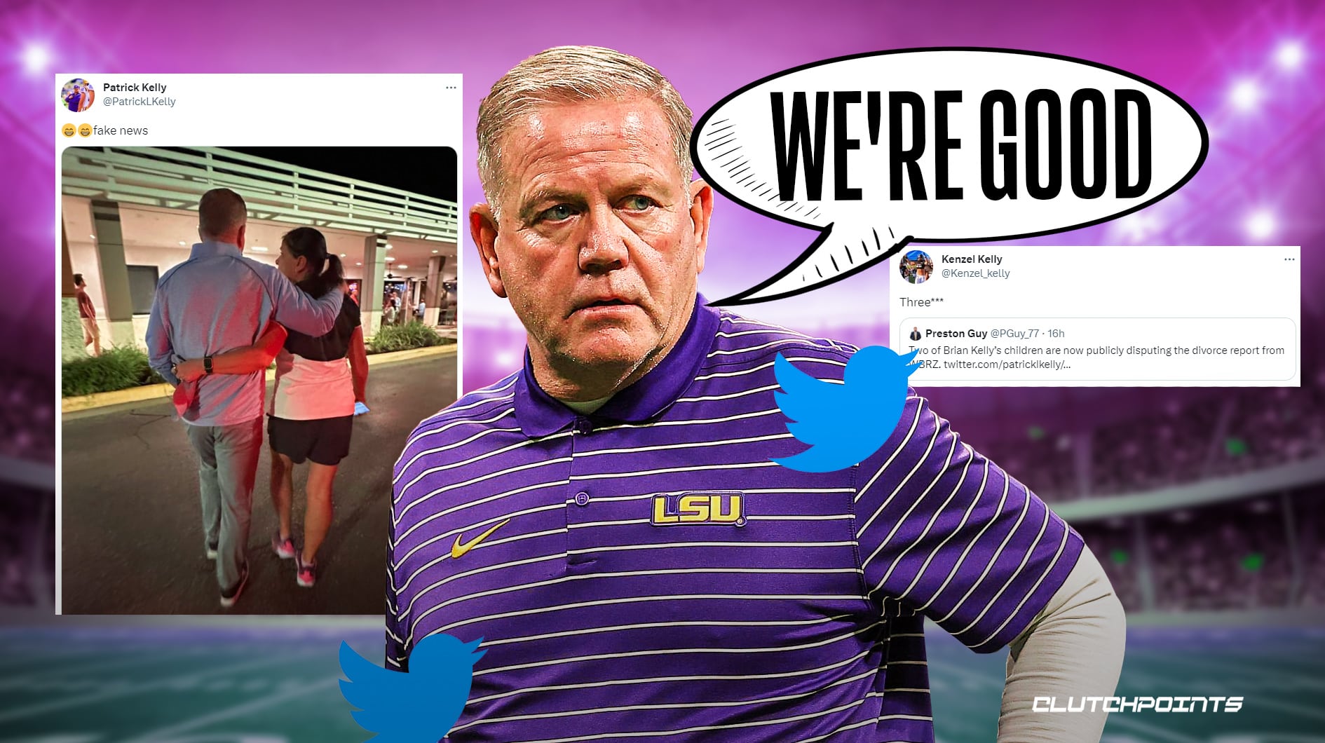 Brian Kelly shockingly back with wife, kids call out divorce reports