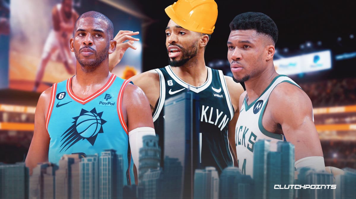 Chris Paul, Mikal Bridges, Giannis Antetokounmpo, Phoenix Suns, Milwaukee Bucks