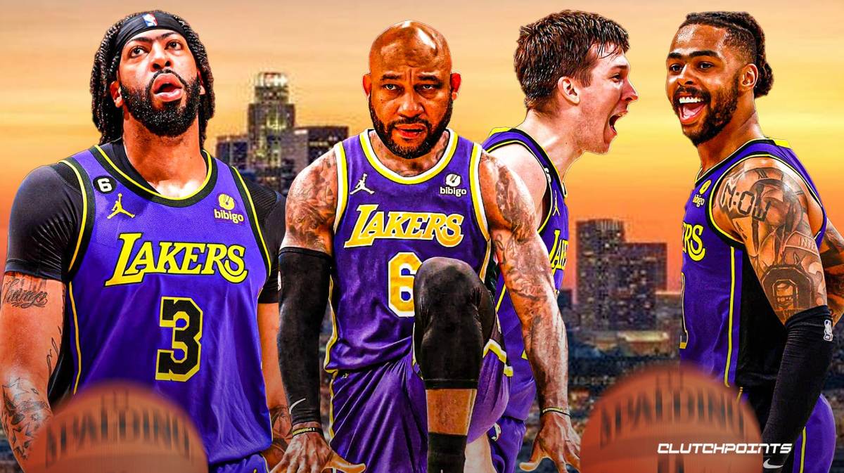 Darvin Ham, Anthony Davis, D'Angelo Russell, Lakers