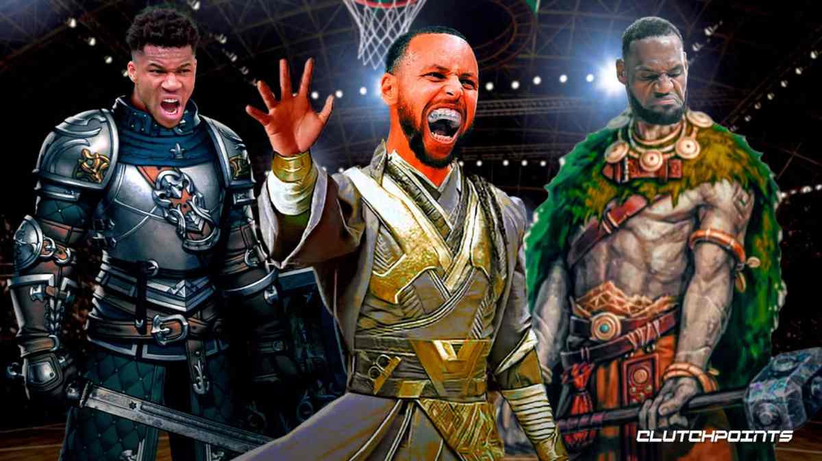 Giannis, Stephen Curry, and LeBron James as Dungeons & Dragons characters