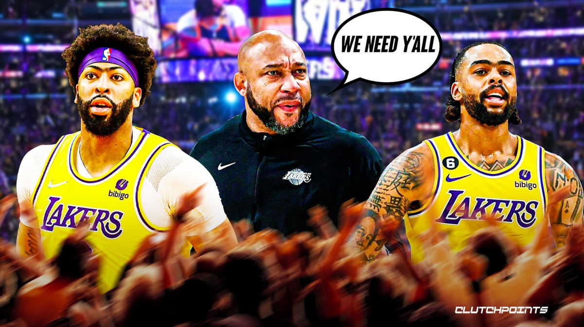 Darvin Ham, Anthony Davis, D'Angelo Russell, Los Angeles Lakers