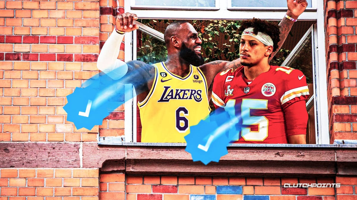 Patrick Mahomes, LeBron James, Twitter, blue check mark, Chiefs