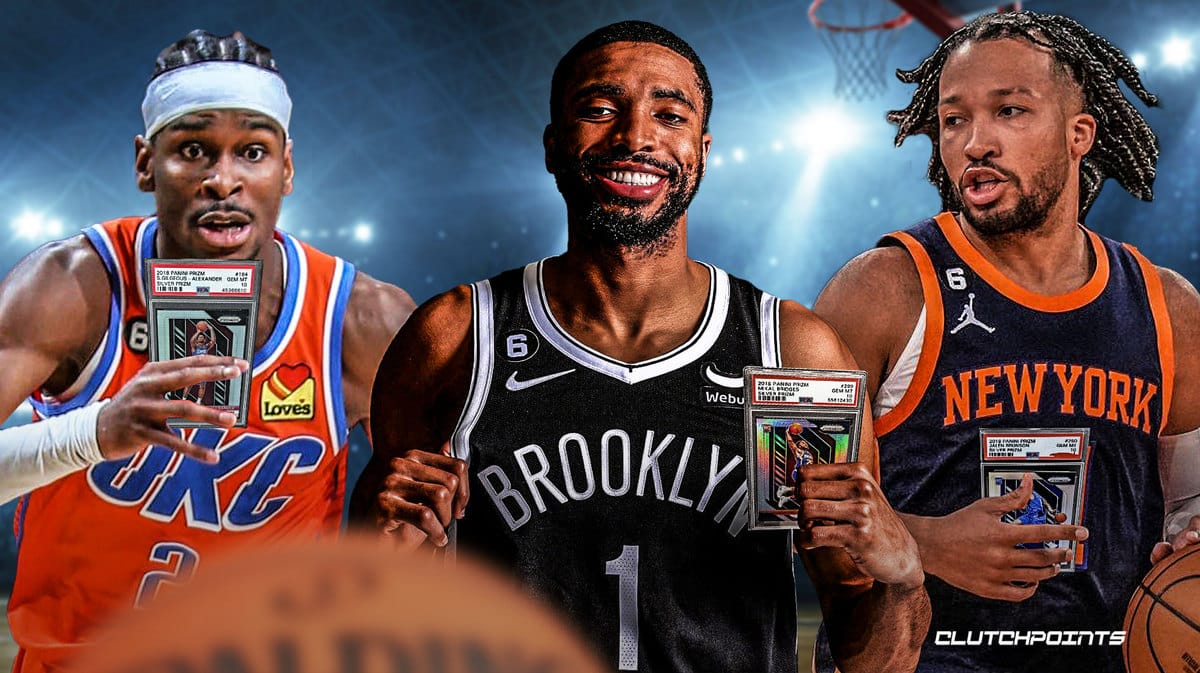Mikal Bridges, Nets, Shai Gilgeous-Alexander, Thunder, Jalen Brunson, Knicks. NBA, Cards