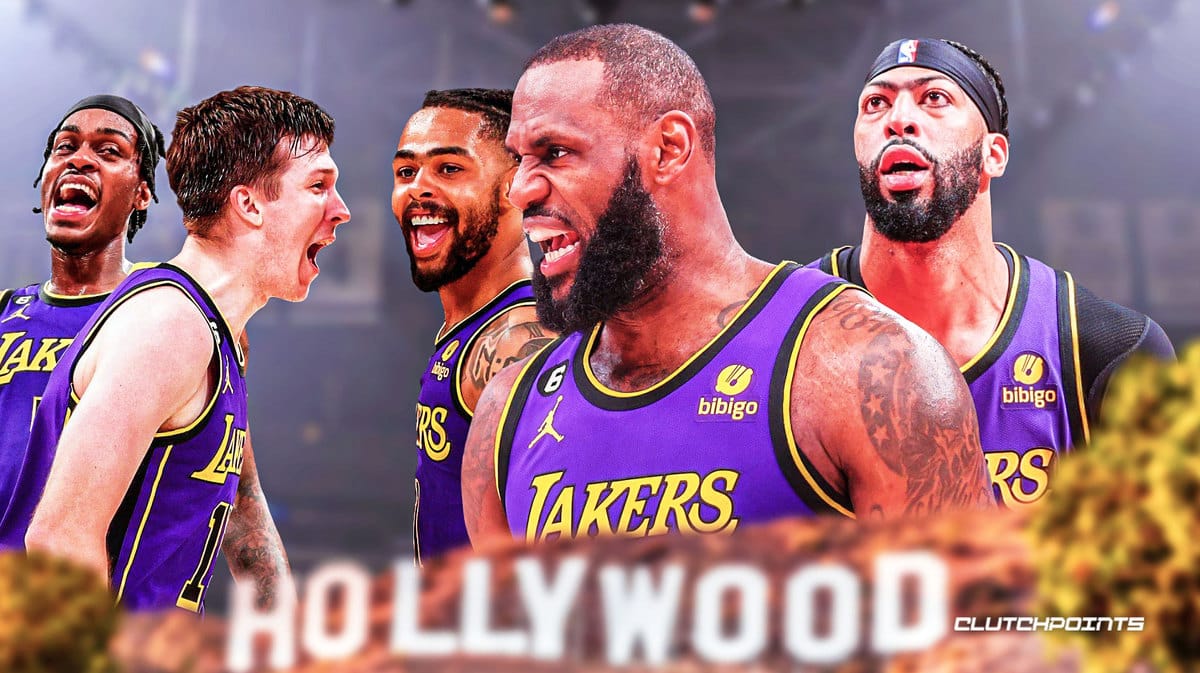 lakers lebron james austin reaves anthony davis jarred vanderbilt dangelo russell