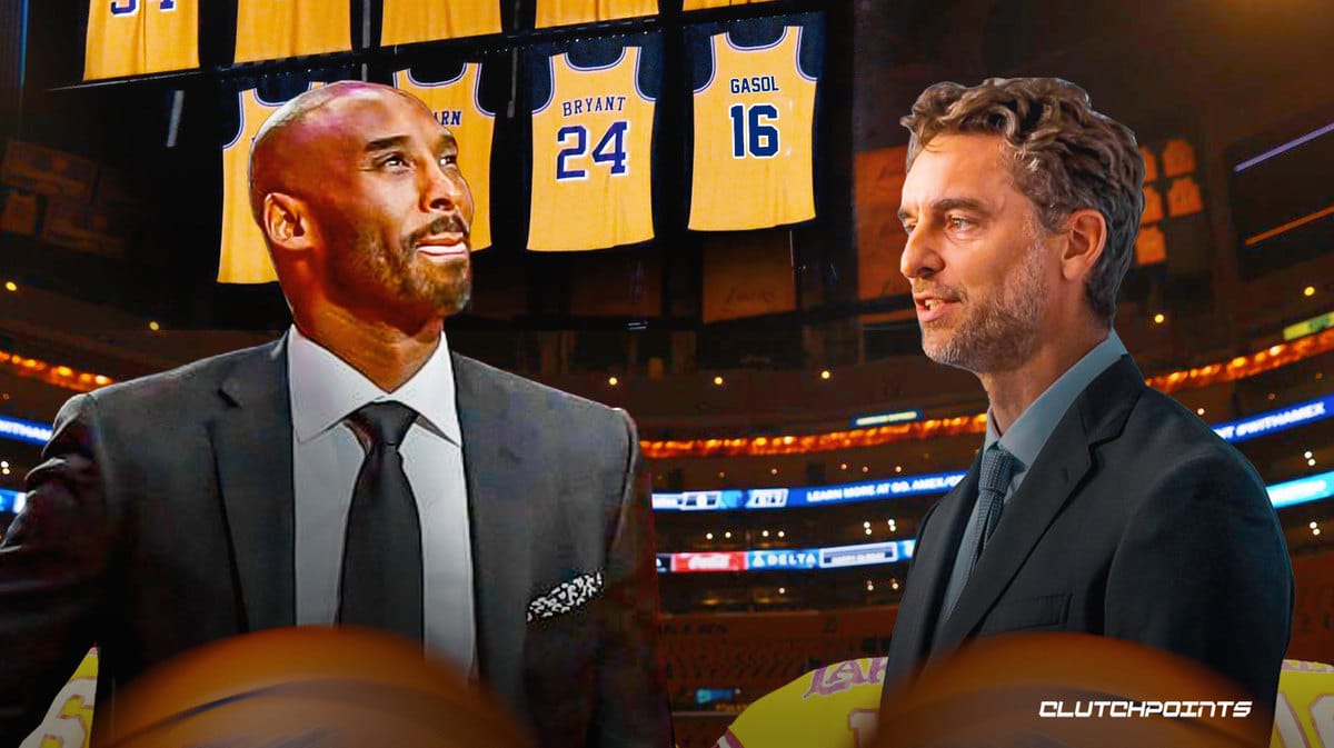 Pau Gasol gets emotional as Lakers retire jersey next to Kobe Bryant