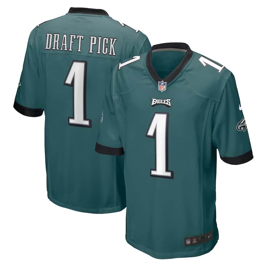 2023 Eagles Draft Jersey on a white background.