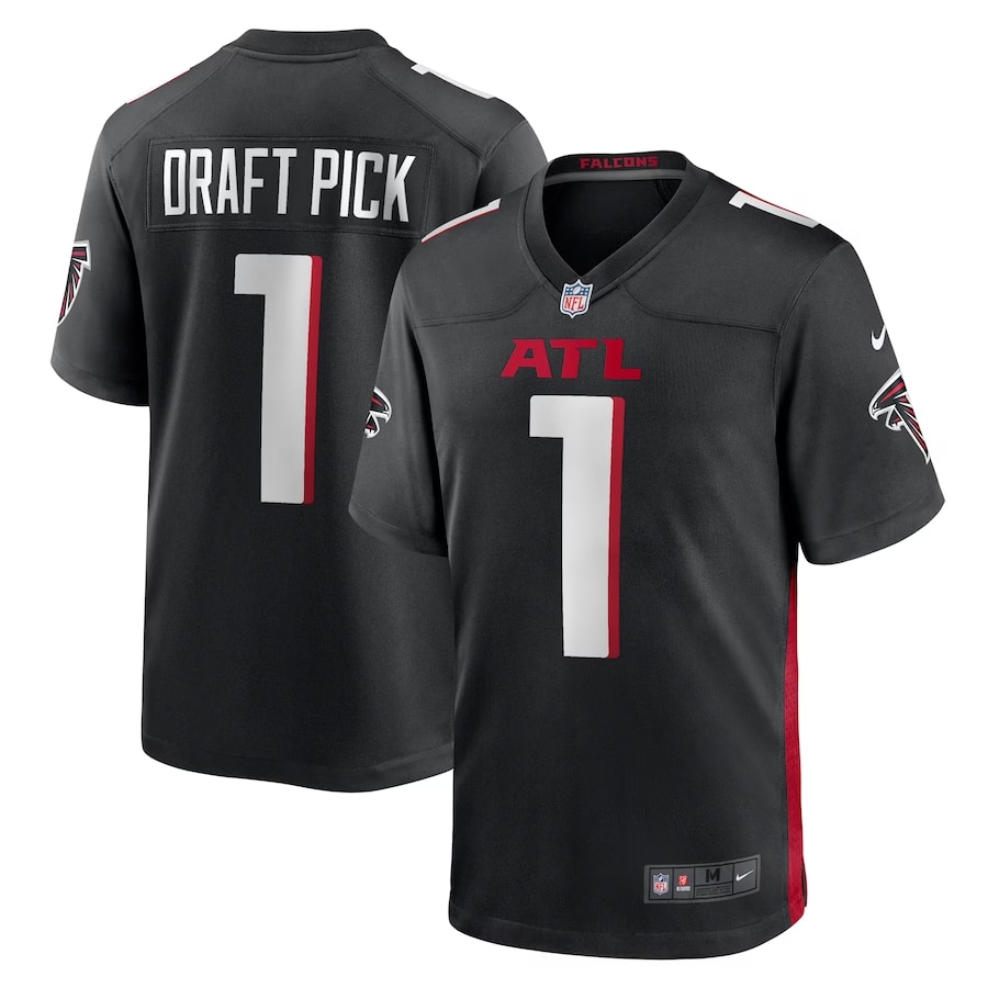 2023 Falcons Draft Jersey on a white background.