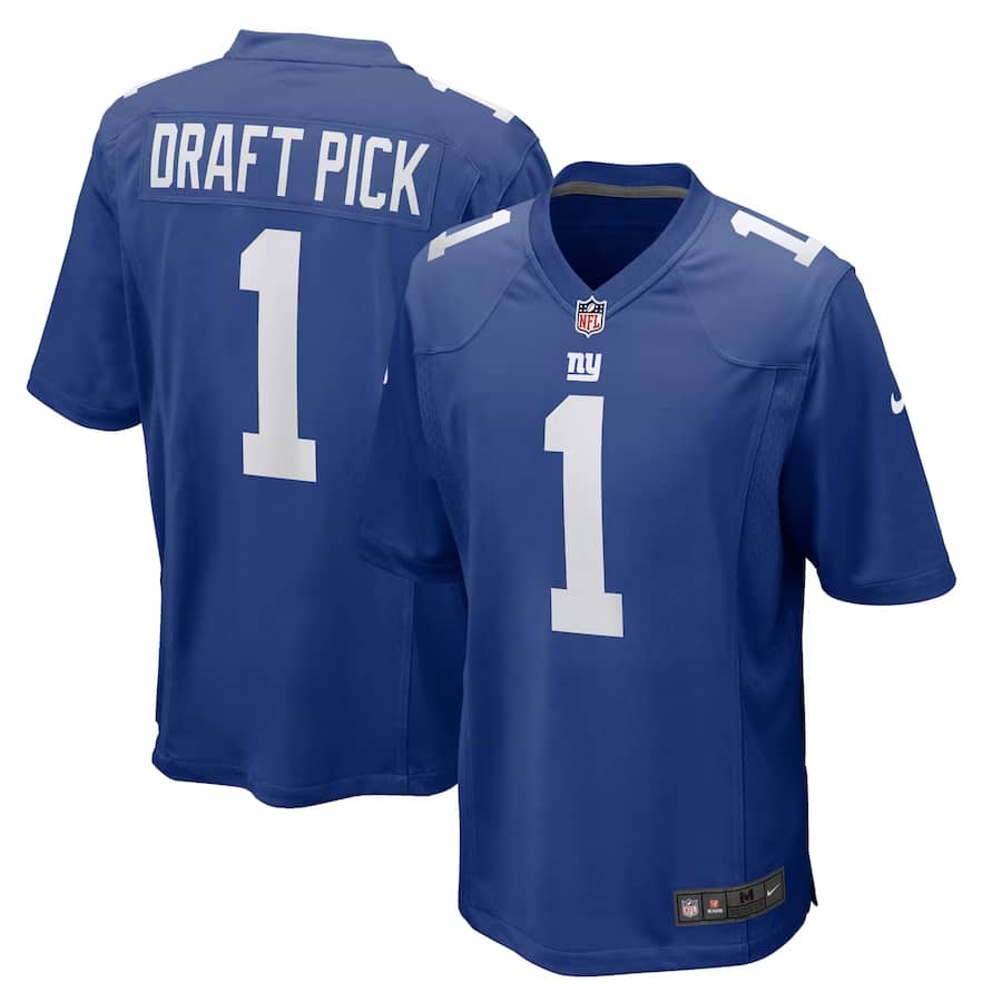 2023 Giants Draft Jersey on a white background.