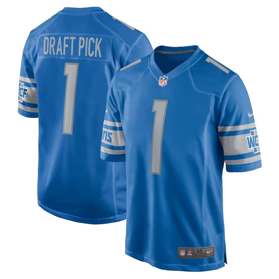 2023 Lions Draft Jersey on a white background.