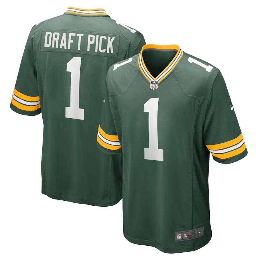 2023 Packers Draft Jersey on a white background.
