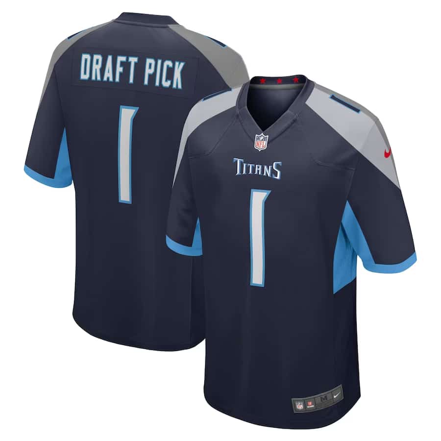 2023 Titans Draft Jersey on a white background.