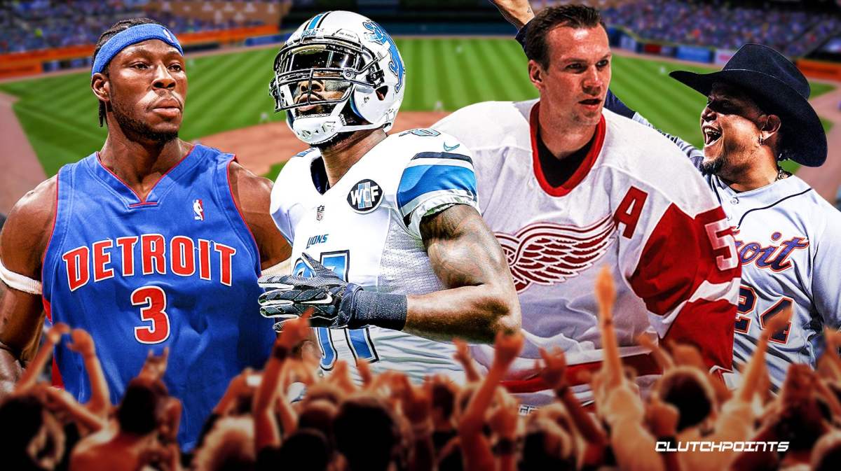 Calvin Johnson, Miguel Cabrera, Nicklas Lidstrom, Ben Wallace, Tigers, Pistons, Lions