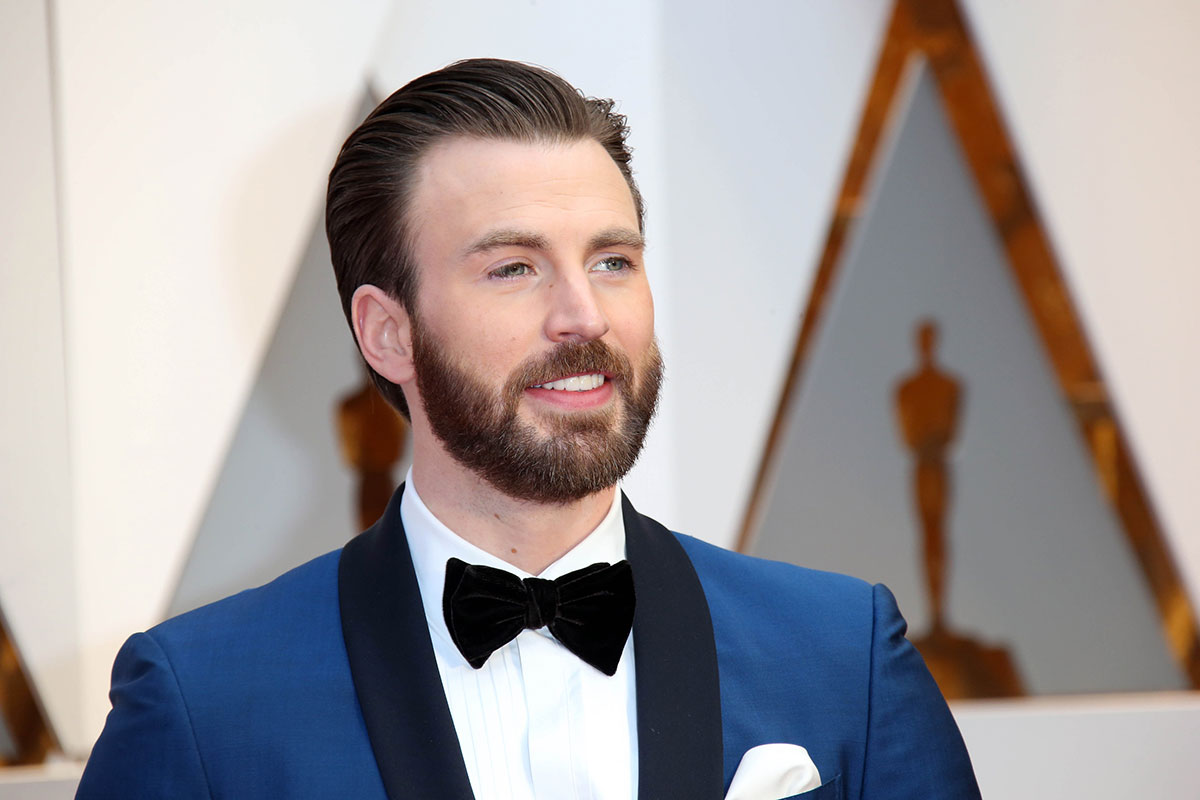 Chris Evans on the red carpet during the 89th Academy Awards at Dolby Theatre.