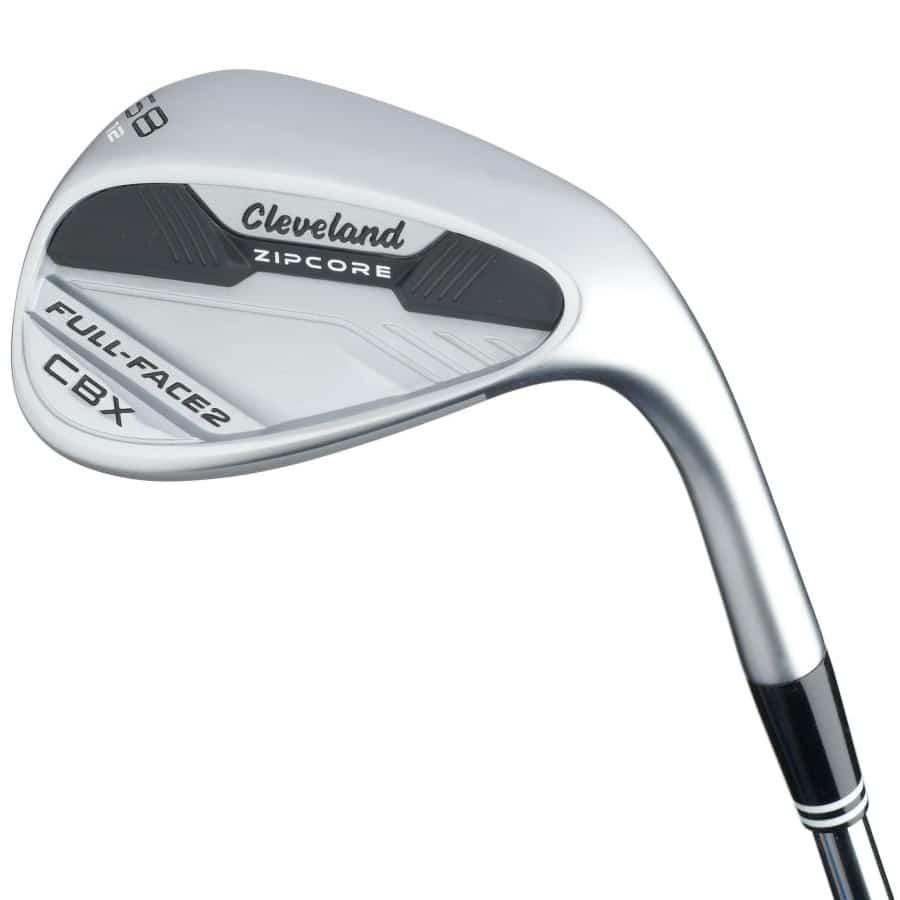 Chrome wedge with black accent Cleveland CBX 2 wedges on a white background.