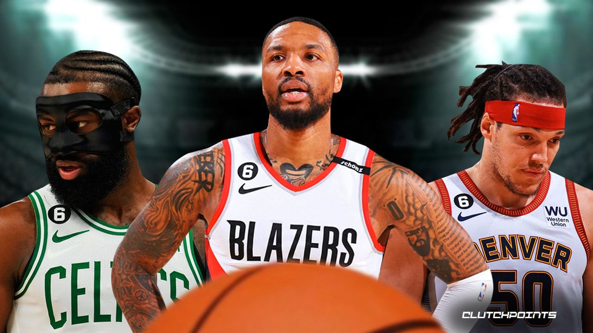 Damian Lillard, Aaron Gordon, Jaylen Brown, Portland Trail Blazers