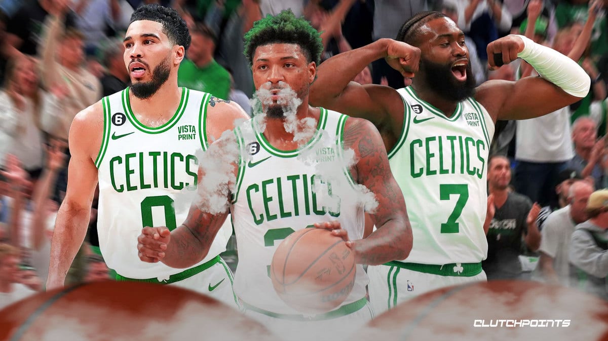 Marcus Smart, Jaylen Brown, Jayson Tatum, Celtics, Celtics playoffs, Celtics Hawks