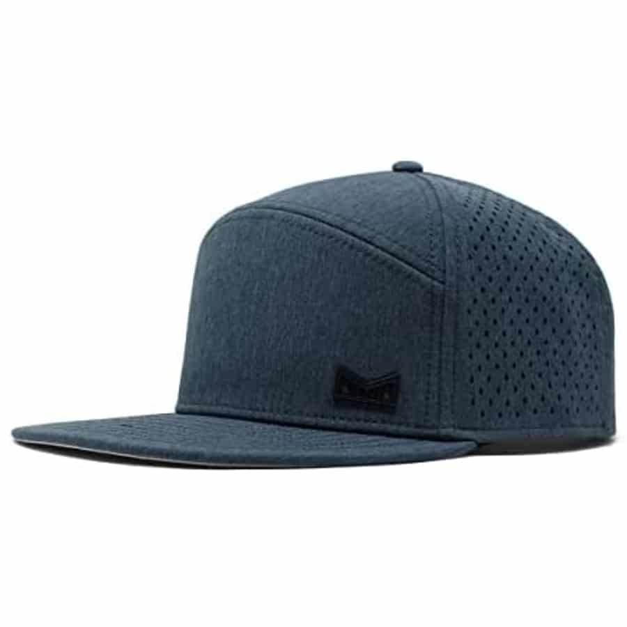 Charcoal colored Melin Trenches Icon Hydro Snapback Hat on a white background.