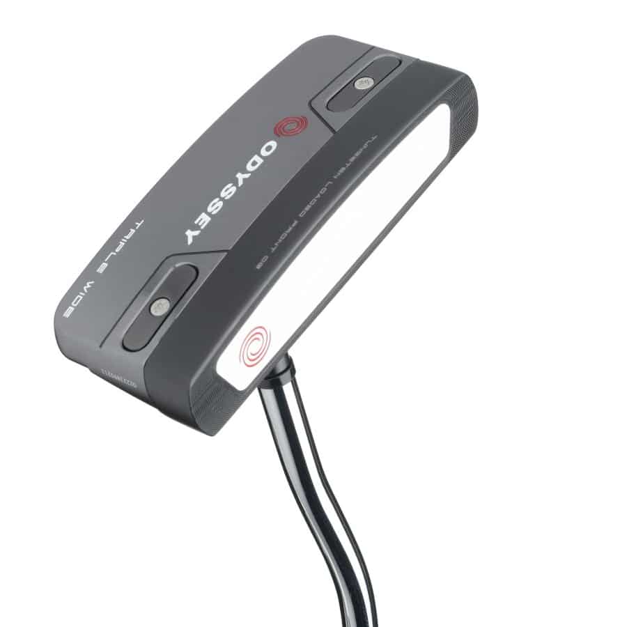 The Odyssey Tri Hot 5k putter on a white background.