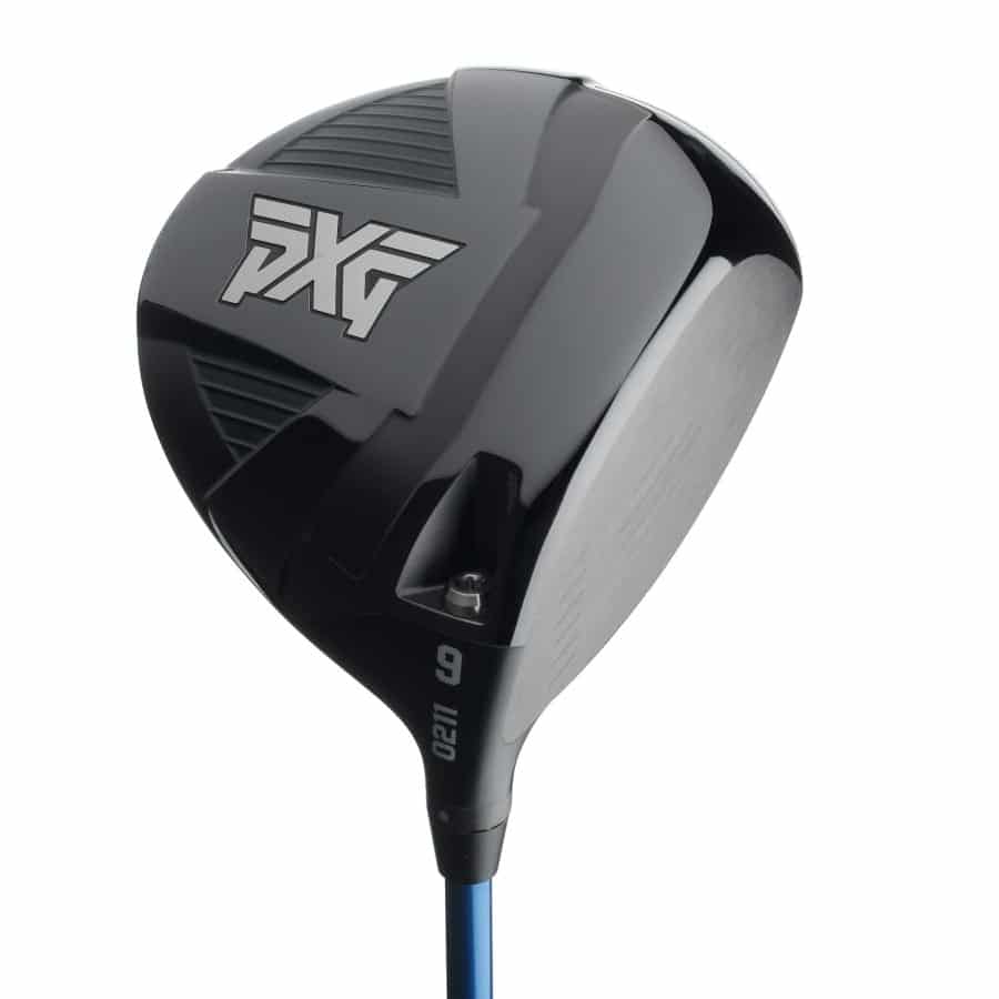 Black clubhead PXG 0211 driver on a white background.