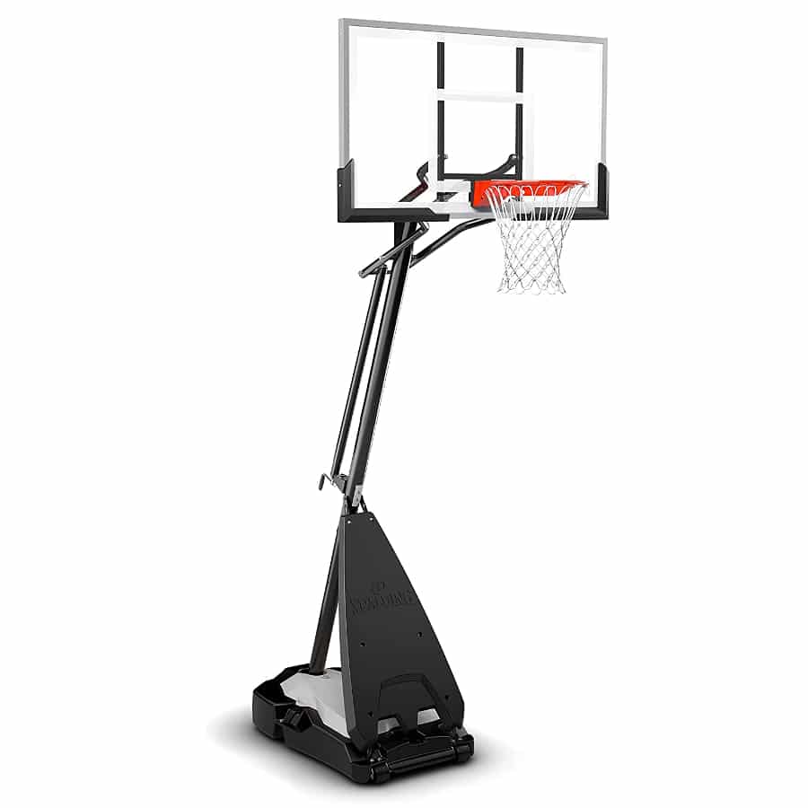 The Spalding Ultimate Hybrid Portable Hoop on a white background.