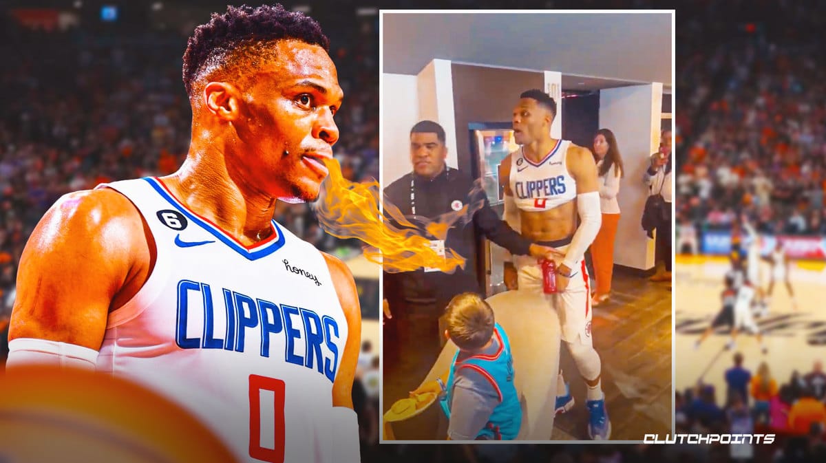 Watch- Russell Westbrook was heated at a fan before a game-winning