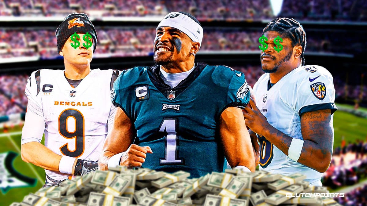 Jalen Hurts, Jalen Hurts contract, Philadelphia Eagles, Joe Burrow, Lamar Jackson