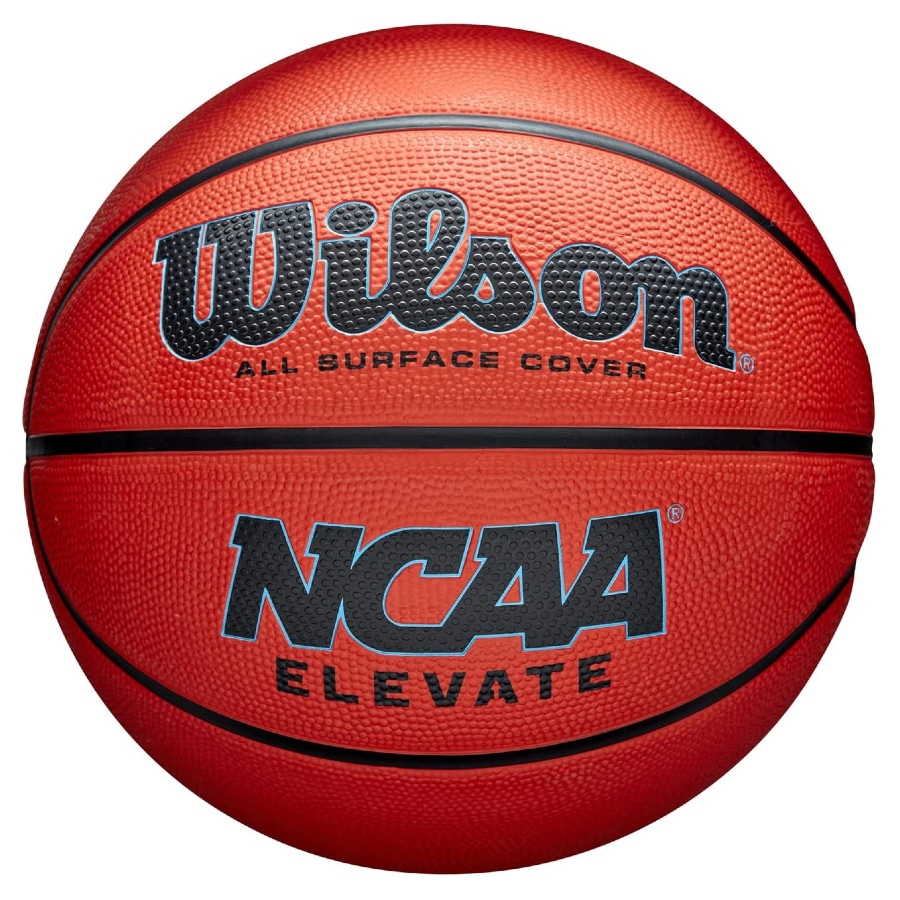 Best outdoor basketball, the Wilson NCAA Elevate in orange on a white background.