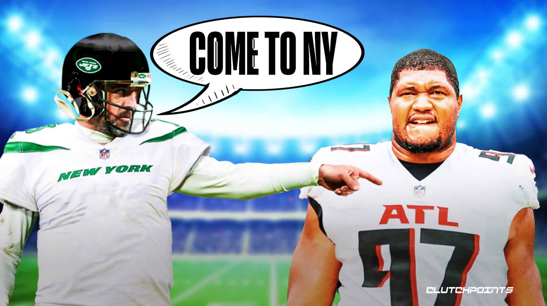 Jets: Aaron Rodgers tried recruiting Falcons' Calais Campbell to New York