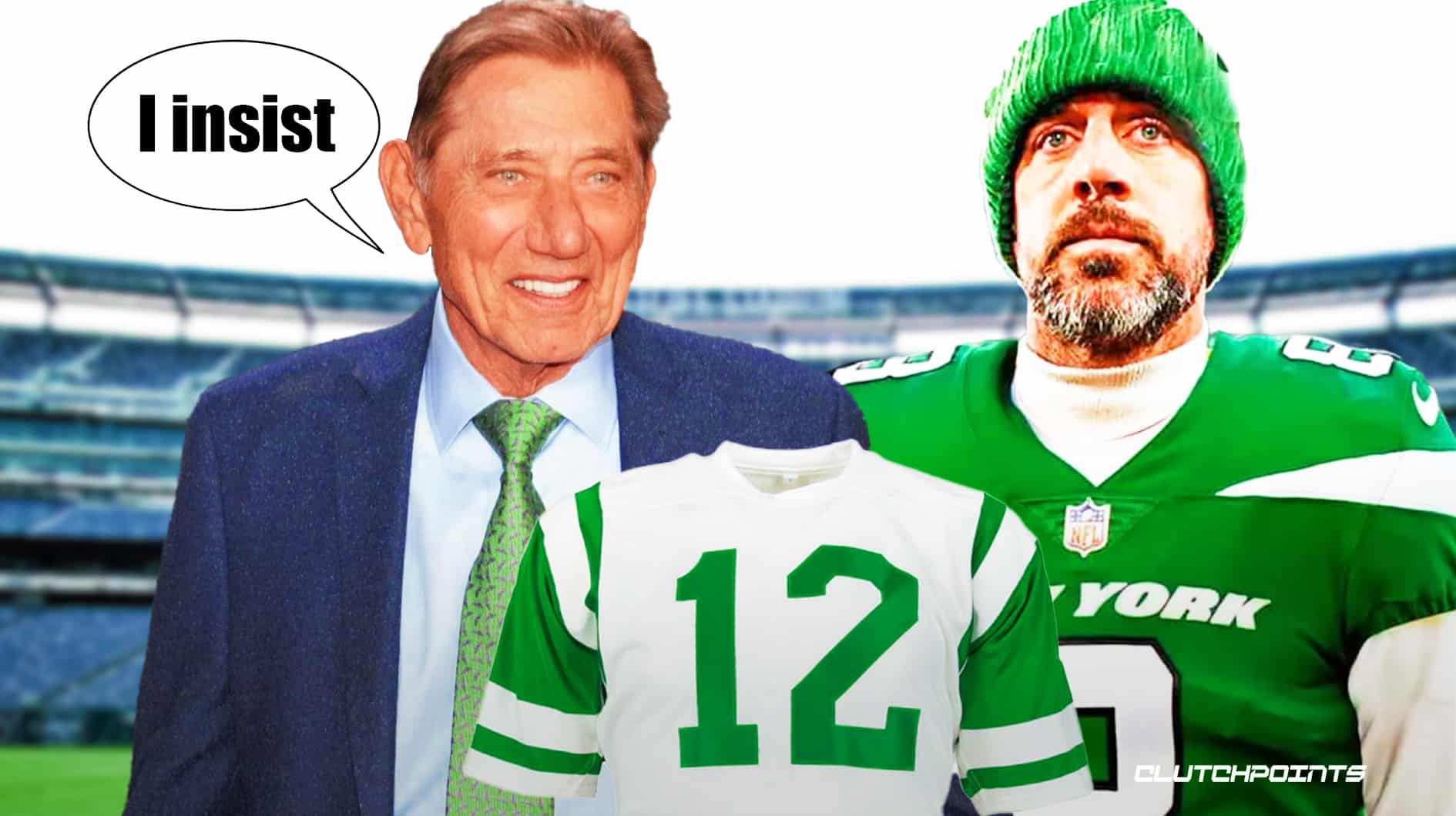 Aaron Rodgers 12 Joe Namath Jets Football Hoodie