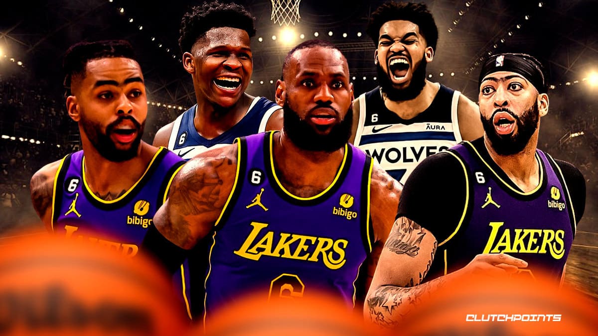 lebron james anthony davis d'angelo russell lakers anthony edewards