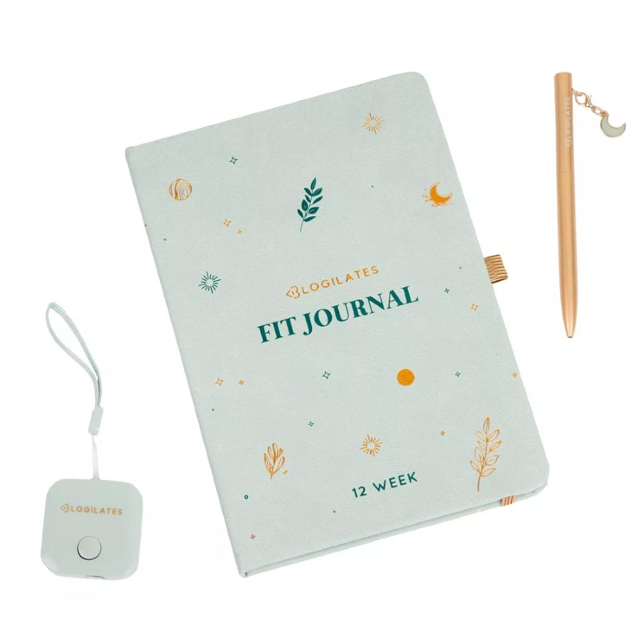 Blogilates 12 Week Fit Journal on a white background.