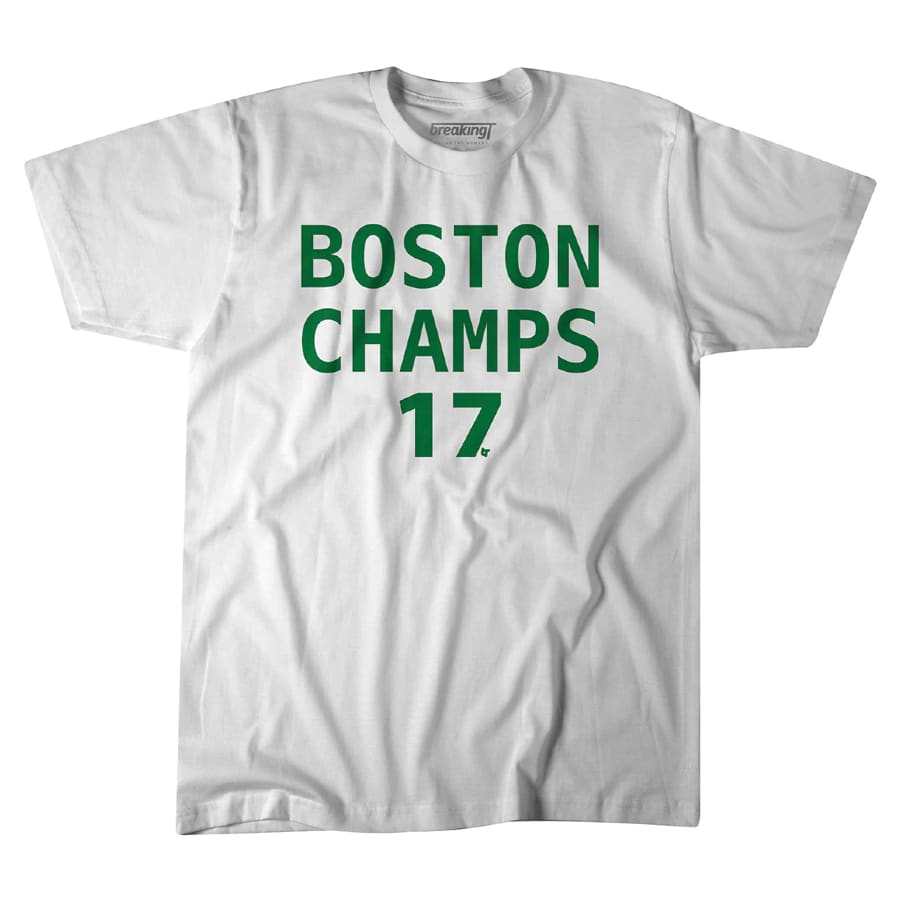 Boston champs 17 t-shirt - Light grey colorway on a white background.