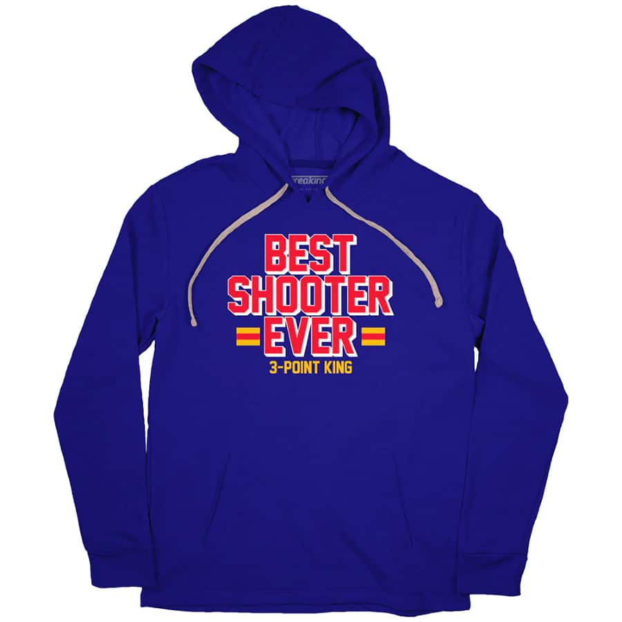 BreakingT Best Shooter Ever Hoodie - Royal Blue colorway on a white background.