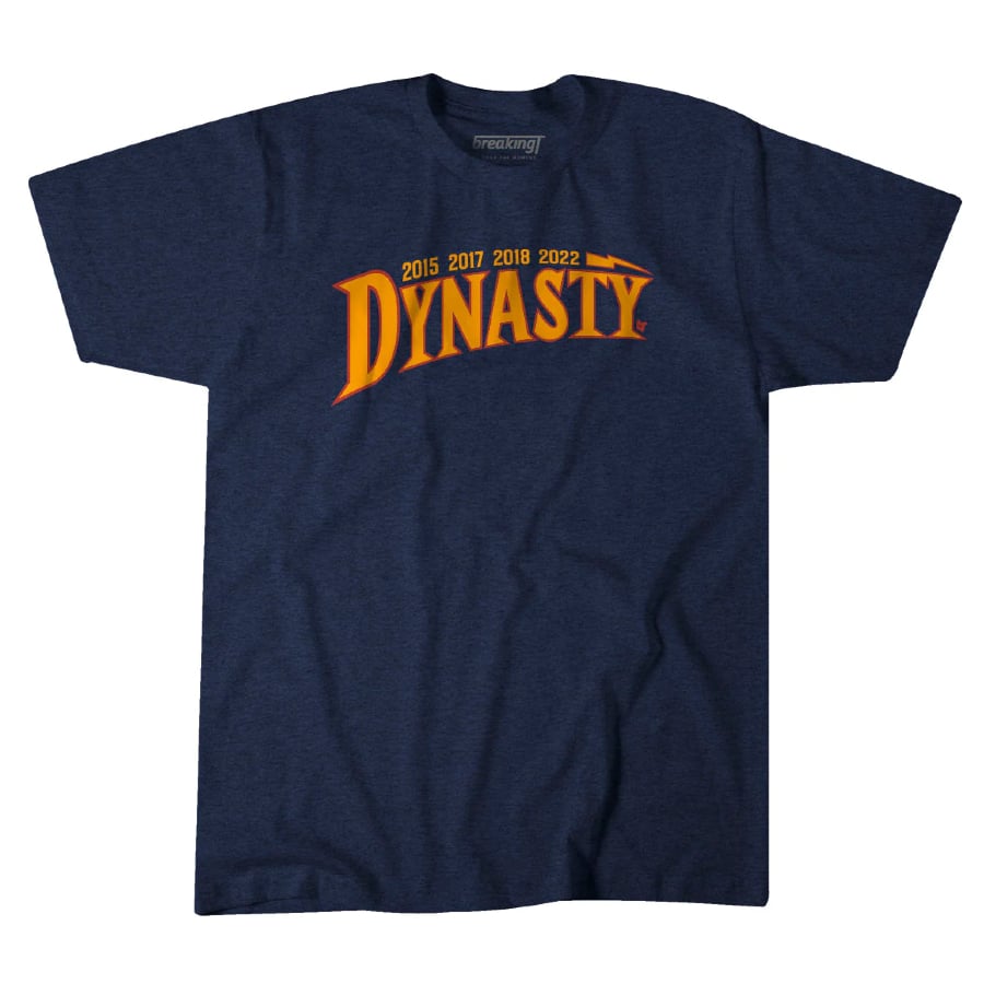BreakingT Dubs Dynasty T-Shirt dark navy colorway on a white background.