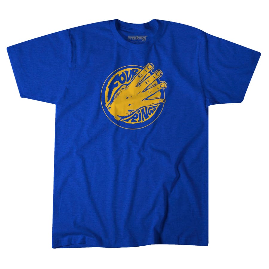 BreakingT Four Rings T-Shirt - Royal Blue colorway on a white background.